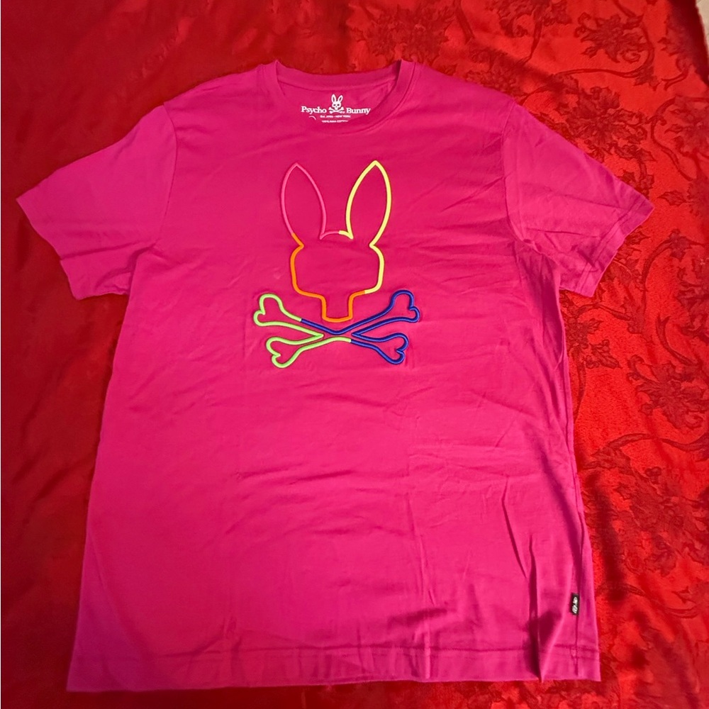 Psycho Bunny Neon Pink Short-Sleeve Logo Tee